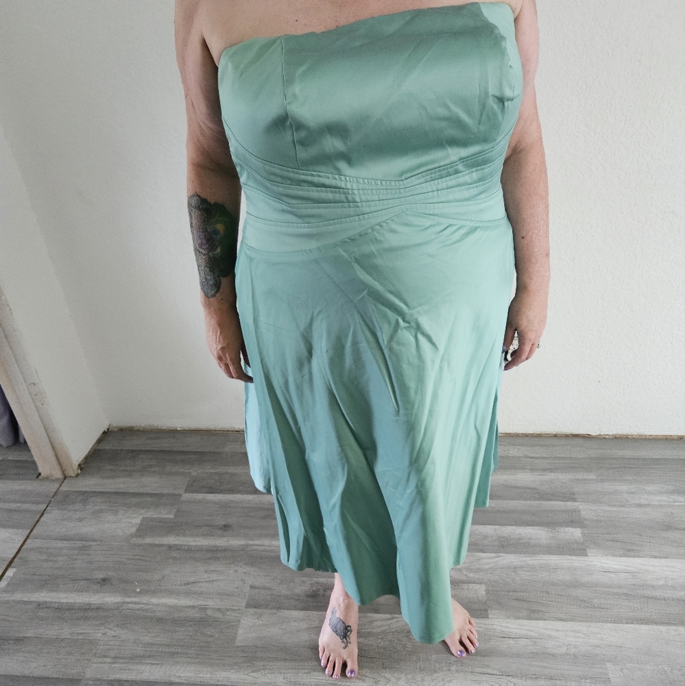 Mint green strapless dress